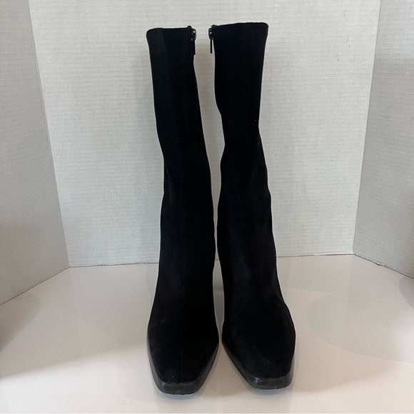 Jeffrey Campbell Claudio Block Heel Sock Boot – Faux Suede Black Women’s Size 9 - Picture 6 of 14